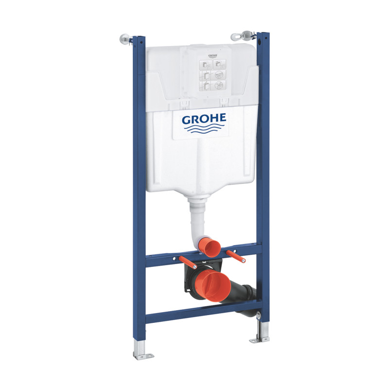 Комплект 4 в 1: Інсталяція Grohe Solido 2 в 1 38971000 + Панель змиву для унітаза Grohe Even 389662430 + Унітаз підвісний безобідковий Kroner Harz WHI483632 TORNADO з сидінням Slim Duroplast / Soft-close / Quick relase KH483632WHIT (38971966243KH48T)