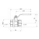 Кран кульовий Kroner 1 1/4" ВВ PN40 ручка, нікельований