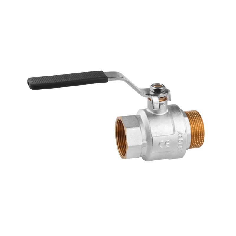 Кран кульовий Kroner 1 1/2" ВЗ PN40 ручка, нікельований