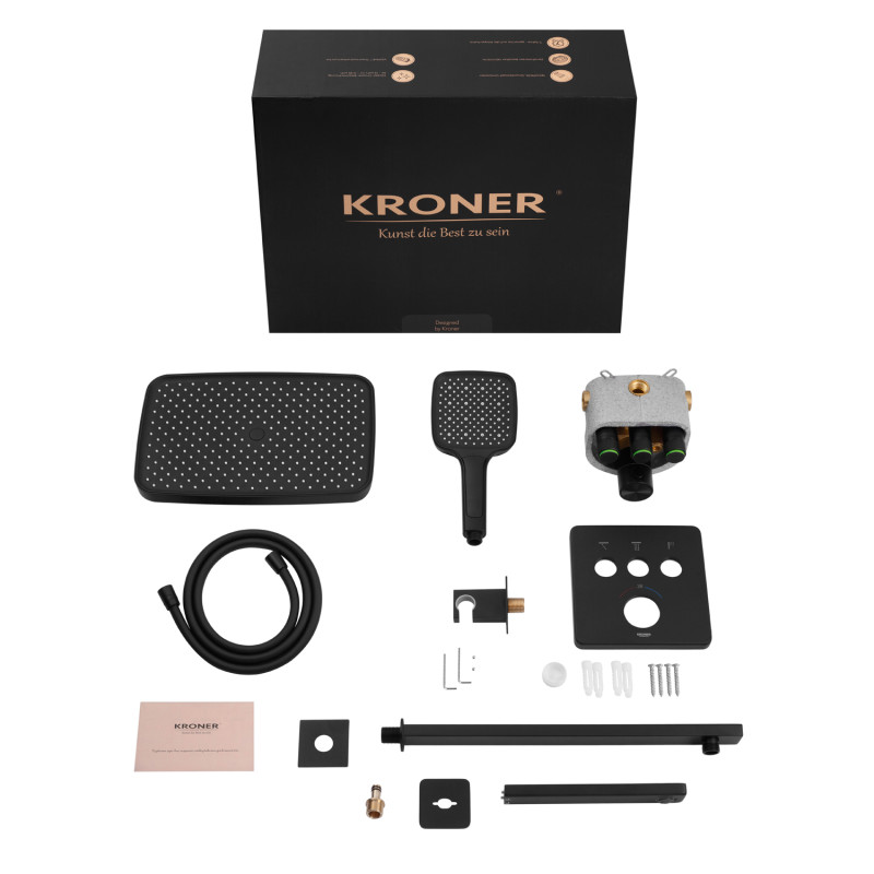 Душова система прихованого монтажу термостатична Kroner Element Thermo 211462-3801