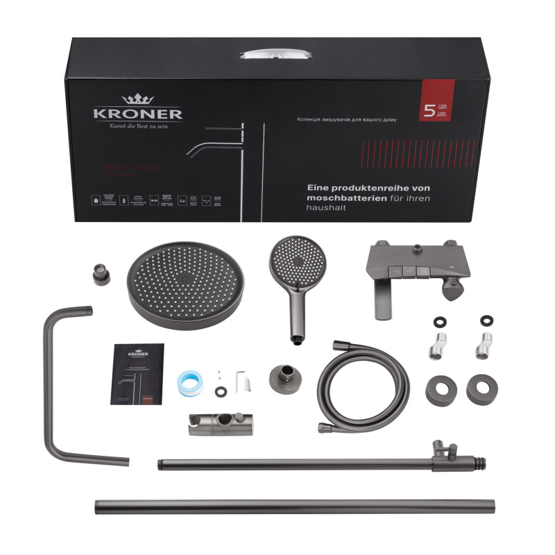 Душова система термостатична Kroner KRP Axis Line Thermo - GRP0636
