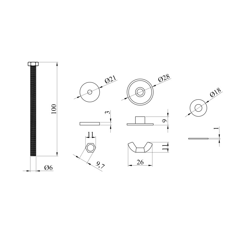 Кріплення бачка до унітаза Direct 100 мм (нержавіюча сталь)