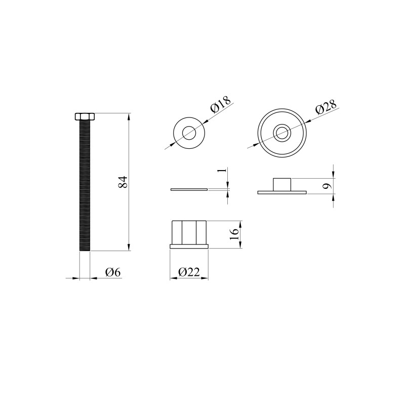 Кріплення бачка до унітаза Direct 84 мм (оцинковане)