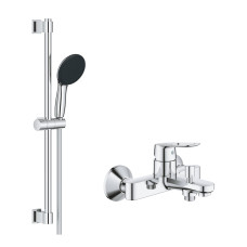 Змішувач для ванни Grohe BauLoop 23603000 з душовою стійкою Vitalio Start 26951001