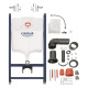 Комплект 4 в 1: Інсталяція Grohe Solido 2 в 1 38971000 + Панель змиву Grohe Even 389662430 + Унітаз підвісний безобідковий Kroner Eifel WHI493436 TORNADO (38971966243KE49T)