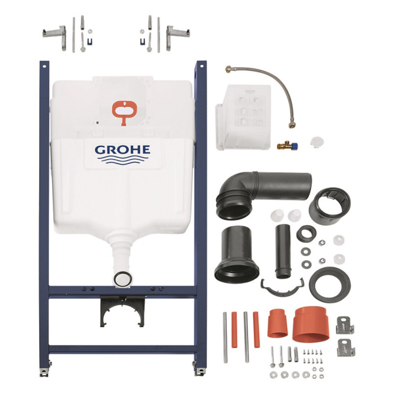 Комплект 4 в 1: Інсталяція Grohe Solido 2 в 1 38971000 + Панель змиву Even Black 38966KV0 + Унітаз Kroner Eifel WHI493436 TORNADO (38971966KV0KE49T)