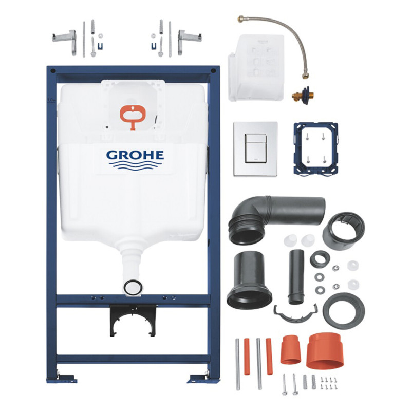 Комплект 4 в 1: Інсталяція Grohe Rapid SL 3 в 1 38772001 + Унітаз безобідковий Kroner Armada WHI513636 TORNADO (38772001KA51T)