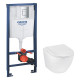 Комплект 4 в 1: Інсталяція Grohe Rapid SL 3 в 1 38772001 + Унітаз безобідковий Kroner Harz WHI493736 TORNADO (38772001KH49T)