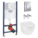 Комплект 4 в 1: Інсталяція GROHE Solido 3 в 1 3884966Q + Унітаз безобідковий Kroner Harz WHI493736 TORNADO (3884966KH49T)