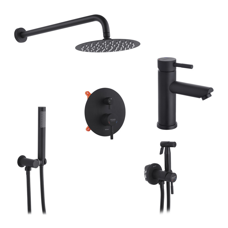 Набор 3 в 1 душова система прихованого монтажу Kroner Edelstahl Klassisch-SCH082 + змішувач Edelstahl Klassisch-SCH010 + змішувач Kroner Edelstahl Klassisch-SCH053