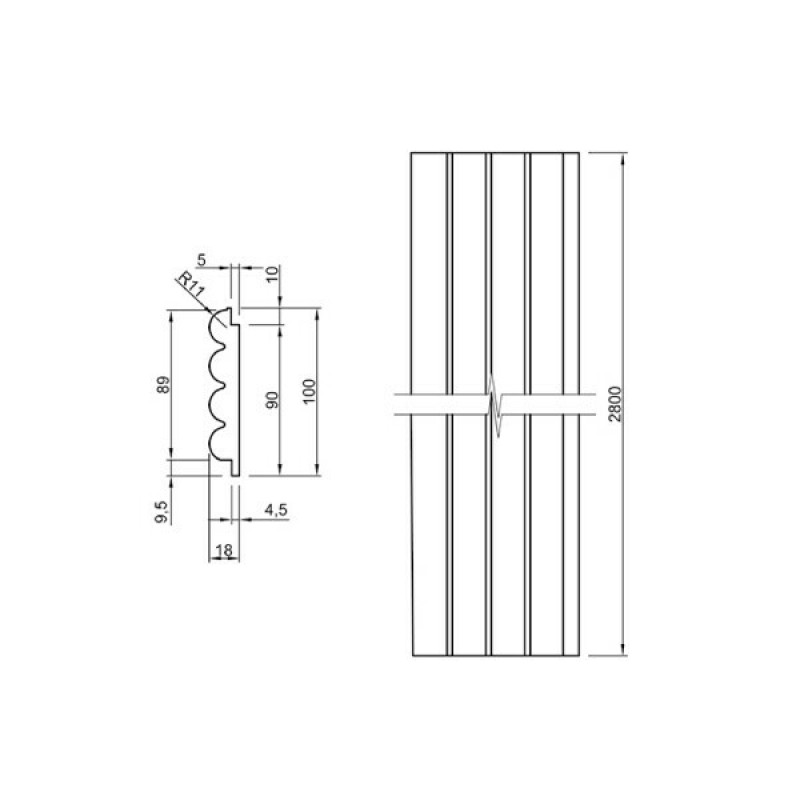LB2200-А Класик (Початок до стінової панелі) 248 - Тик