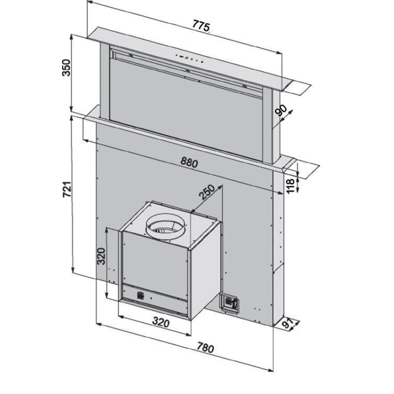 Витяжка Downdraft 90 Inox