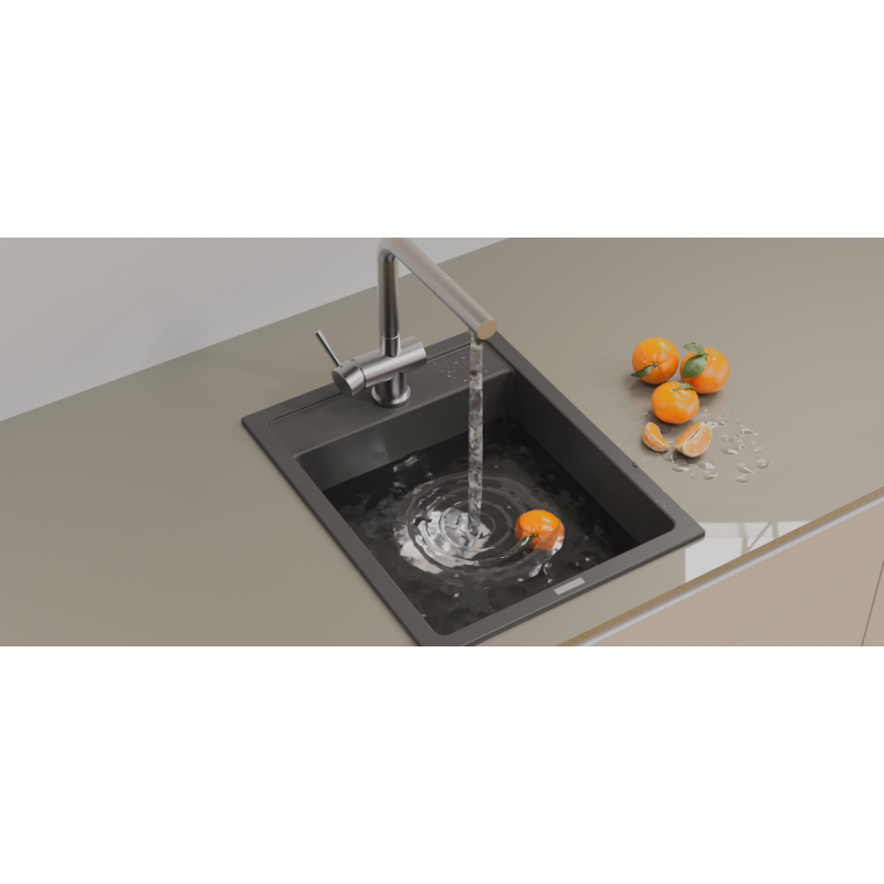 Гранітна мийка Classic 40x50 Grey Metallic