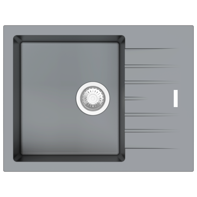 Гранітна мийка Classic 65x50 Grey Metallic