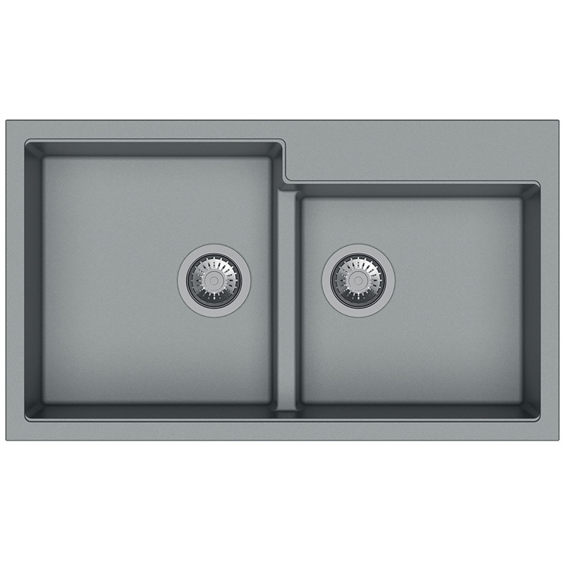 Гранітна мийка Navio 86x50x2 Grey Metallic