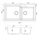 Гранітна мийка Navio 86x50x2 Grey Metallic