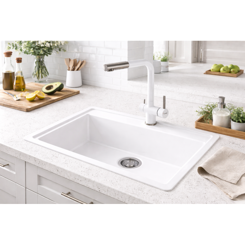 Гранітна мийка Quadro 61x51 Alpine White