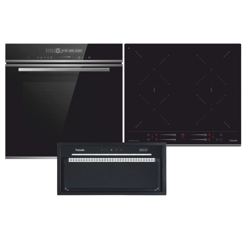 Комплект з комбінованою духовкою та витяжкою Silent Black у подарунок