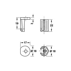 Корпус стяжки Tab18/V/32 пластмаса/цамак без покриття 26364607