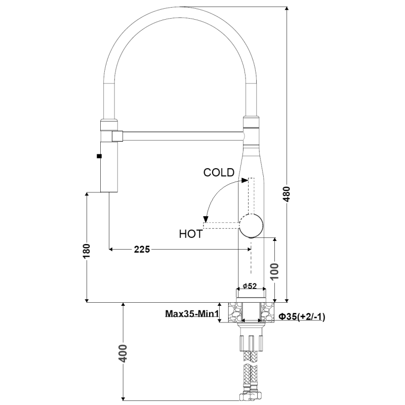 Кухонний змішувач FKM 70P Inox