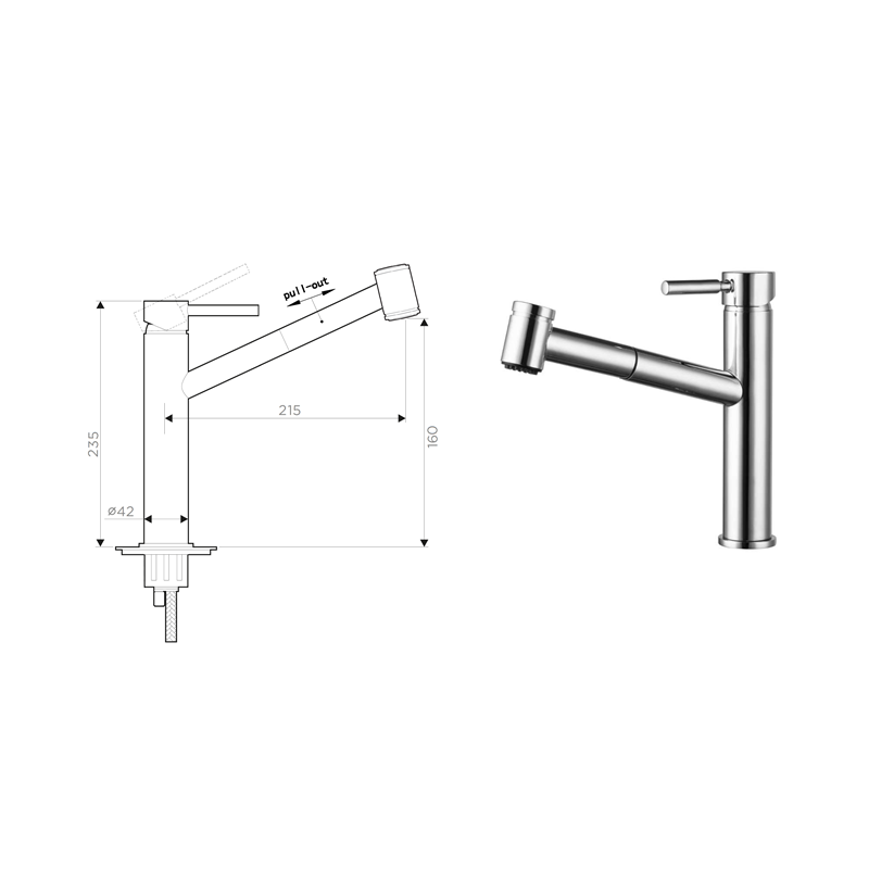 Кухонний змішувач FKM 66P Chrome