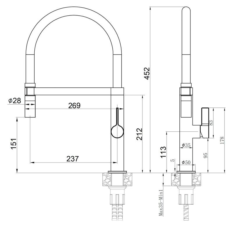 Кухонний змішувач FKM 68P SS Nano Graphite