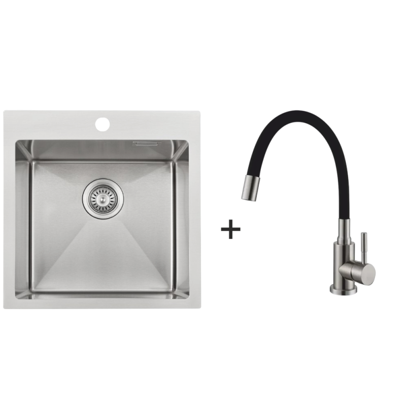 Мийка BR 50x50 Celldecor + Змішувач FKM 56 Flex Inox