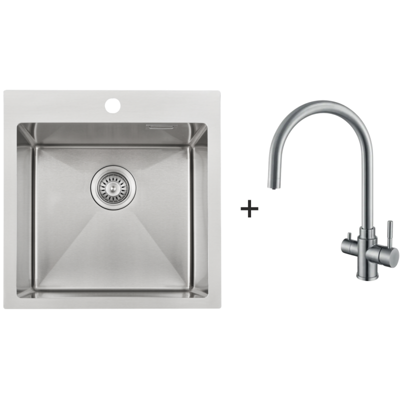 Мийка BR 50x50 Celldecor + Змішувач SKС 90 ST Inox