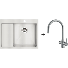 Мийка BR 62x50 Right + Змішувач SKС 90 ST Inox