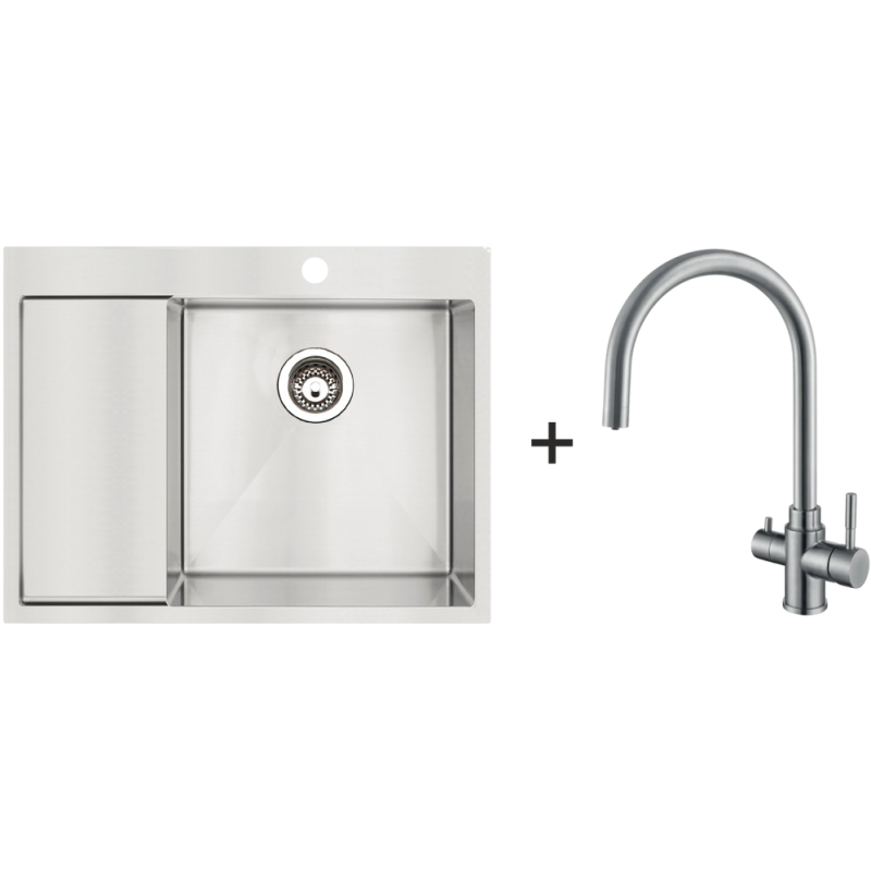Мийка BR 62x50 Right + Змішувач SKС 90 ST Inox