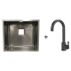 Мийка Quadro 49 Celldecor Nano Graphite + Змішувач FKM 71 Black Steel