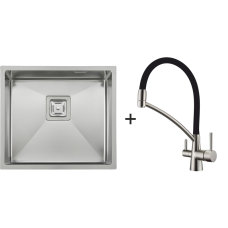 Мийка Quadro 49 Celldecor + Змішувач FKM 3110 Inox Black