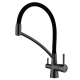 Мийка Quadro 53 Celldecor Nano Graphite + Змішувач FKM 3110 Black Steel