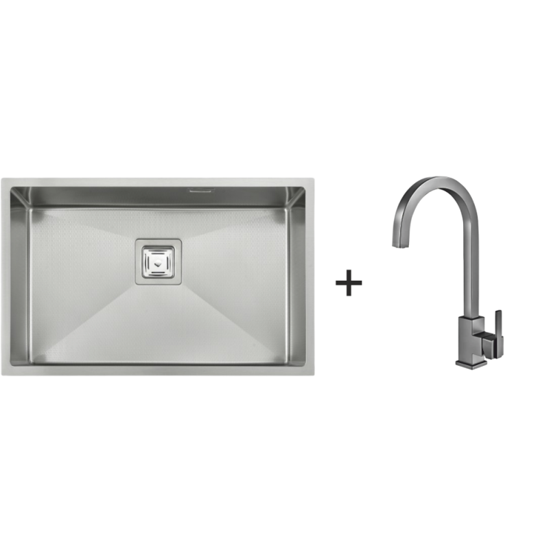 Мийка Quadro 68 Celldecor + Змішувач FKM 71 Inox