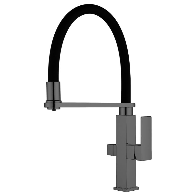 Мийка Top 56 Celldecor Nano Graphite + Змышувач FKM 3120 Black Steel + Дозатор FASD 41 Graphite