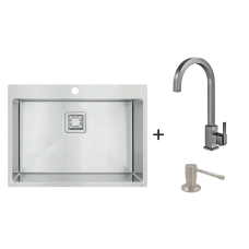 Мийка Top 65 Celldecor + Змішувач FKM 71 Inox + Дозатор FASD 25 Inox