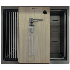 Нержавіюча мийка Quadro Center 54 Celldecor Nano Graphite