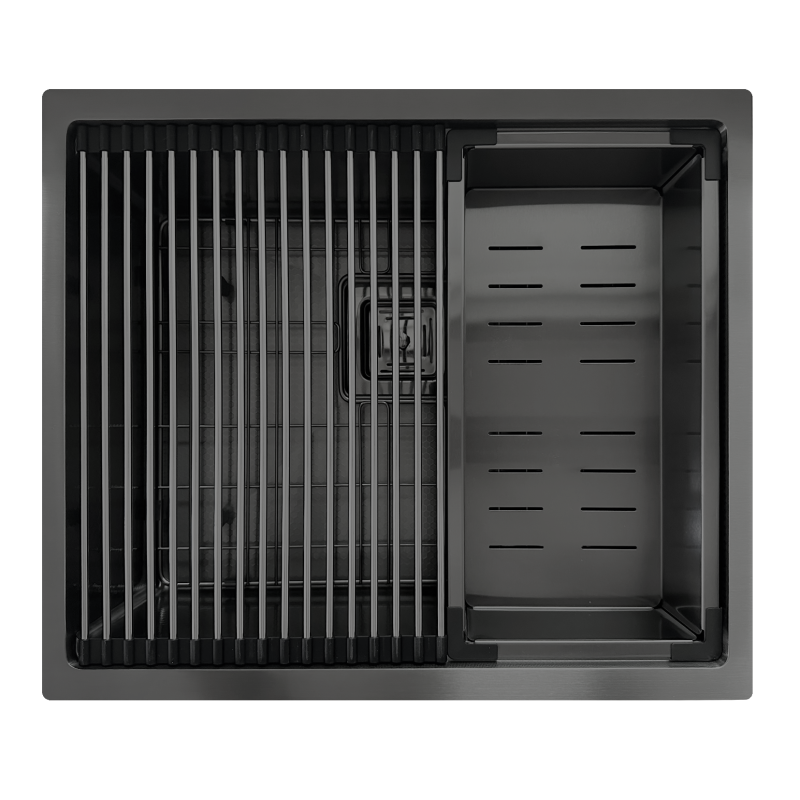 Нержавіюча мийка Quadro Center 54 Celldecor Nano Graphite