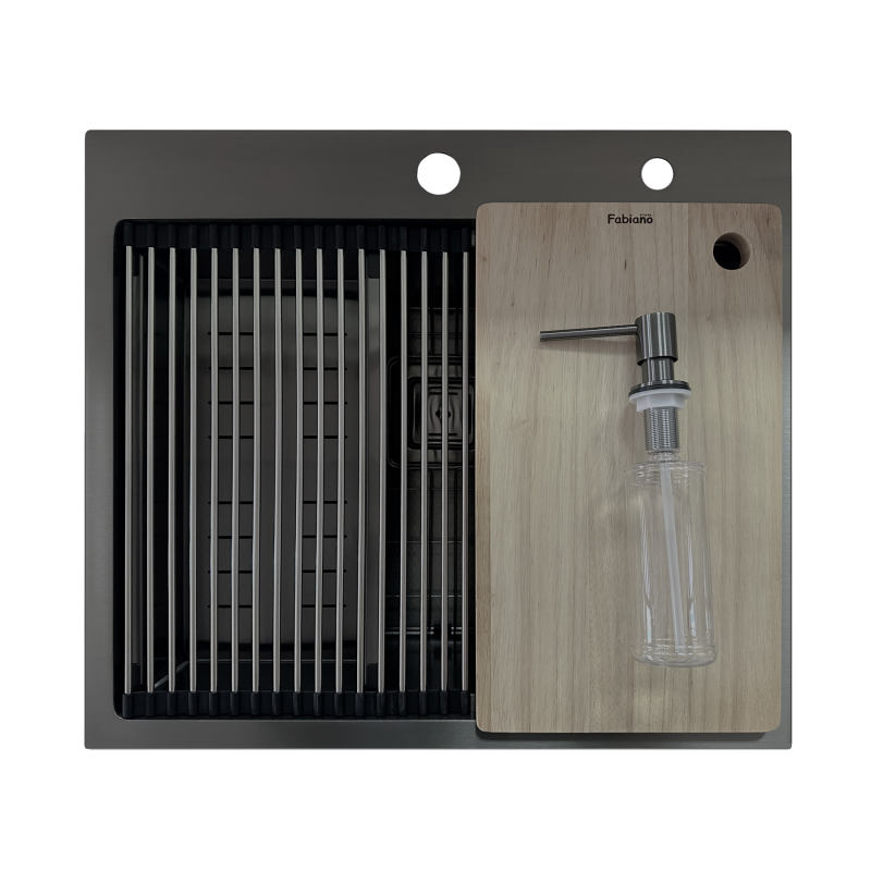 Нержавіюча мийка TOP Center 57 Celldecor Nano Graphite