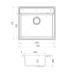 Гранітна мийка Quadro 56x51 Beige