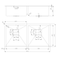 Нерж. мийка Quadro 87х2 R10 Double (87x44) 1,20 мм