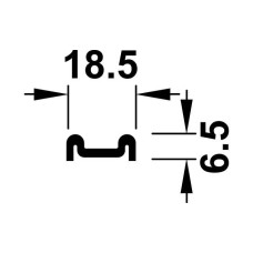 Шина ходова Slido F-Line14 25A подвійна нижня алюміній срібний 5.0 м 41511605
