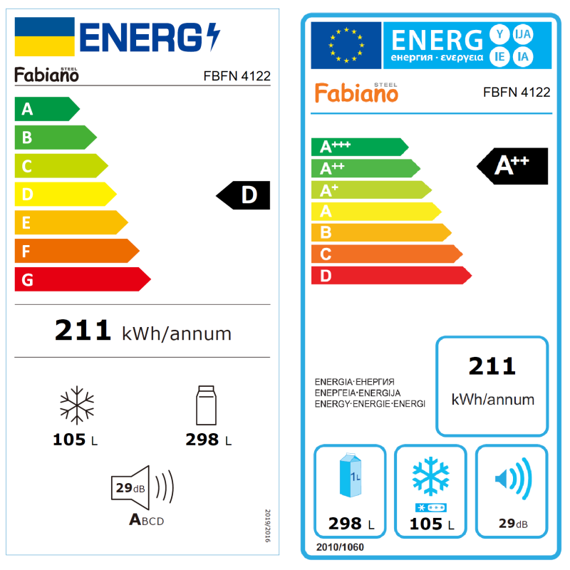 Вбудований холодильник FBFN 4122