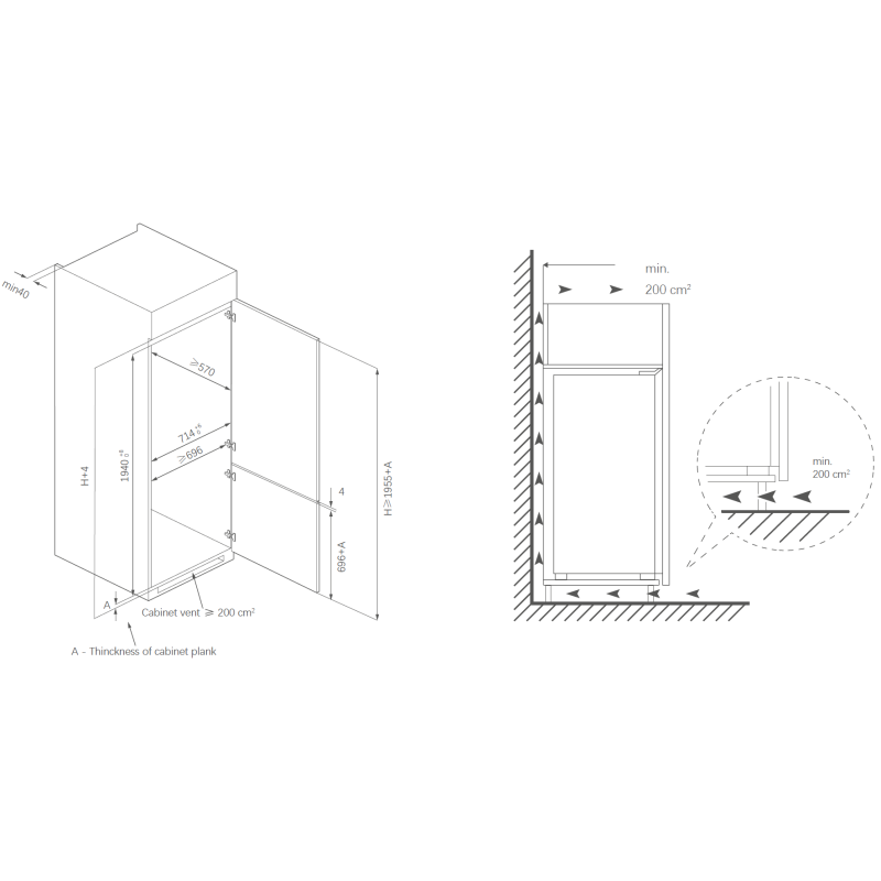 Вбудований холодильник FBFN 4122