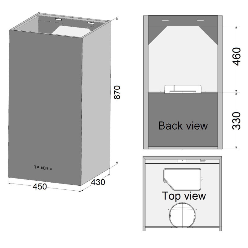 Витяжка Qubo 45 Black Glass