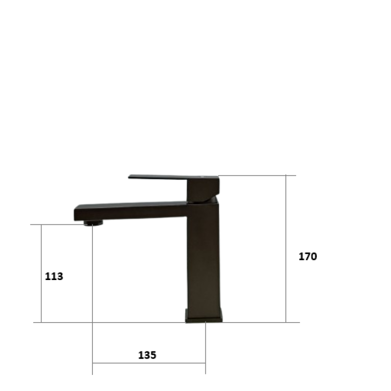 Змішувач для раковини Cubo 40102 Graphite