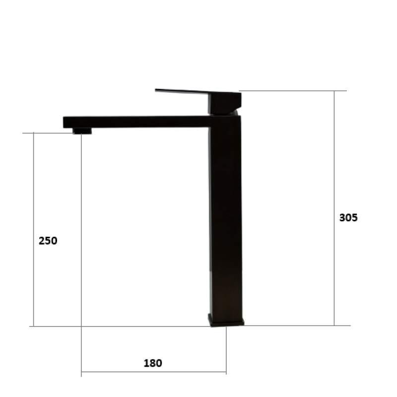 Змішувач для раковини Cubo 40202 Graphite