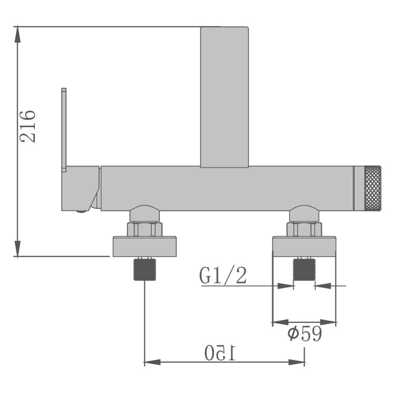 Змішувач для ванни Alvi 30402 Graphite